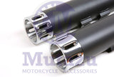 4" Billet MF-05 Slip-On Mufflers Exhaust End Tip Caps 1995-2016 Harley Touring