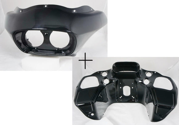 Vivid Black ABS Injection Inner & Outer Fairing for Harley Road Glide FLTR 98-13