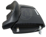 Mutazu Matte Black Razor Tour Pak with Wrap around Backrest fits Harley Touring