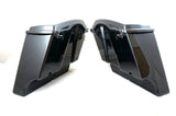 Mutazu 4" Extended Fat Ass Stretched Black Pearl Hard Saddlebags for HD Touring