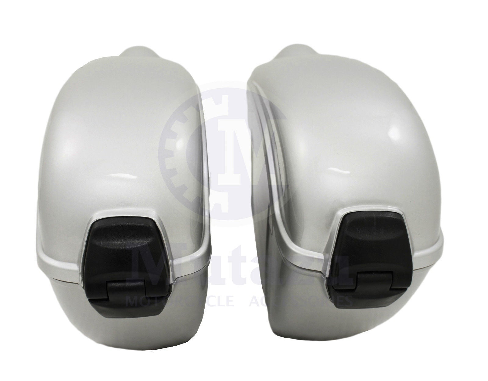Mutazu Universal RS Hard Saddlebags For Cruisers & Baggers – Black Glossy Pair