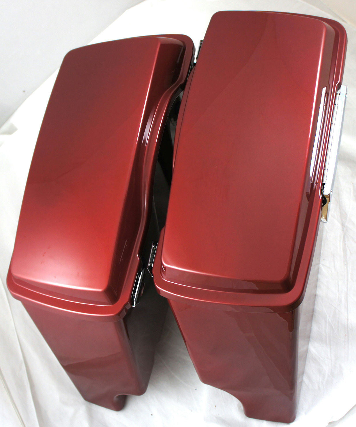 Fat Ass Wide Fire Red Extended Stretched Hard Saddlebag Fits