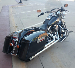 2" Wider Complete Vivid Black Fat Saddlebags for Harley Touring