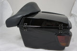 Vivid Black Harley HD Tour pak with Air Wing LED top Rail,liner,light bar