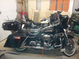 Complete VIVID Black 4" Extended Hard Saddlebags for Harley Touring