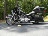 Complete VIVID Black 4" Extended Hard Saddlebags for Harley Touring