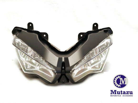 Mutazu LED Headlight Head light Assembly for 2018-2021 Kawasaki Ninja 400 (HL 2546)