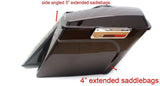 Mutazu Side Angled 7" Stretched Extended Saddlebags for 1989-2013 Harley Touring