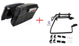 Vivid Black Complete Stock Saddlebags+Conversion Brackets for Yamaha V Star 650