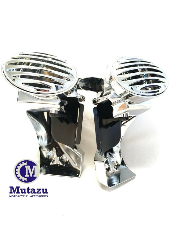 Chrome Vented Lower Fairing w/ 6x9 Speaker Boxes Pods for 94-13 Harley Touring