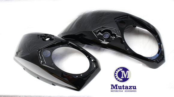 Mutazu Black 6x9 Saddlebag Audio Speaker Lids for Victory Cross Country Road