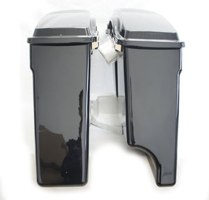 Complete 2 into 1 4.5" Extended Stretched Saddlebags w/ 6x9 speaker lids for Harley 93-13 Touring