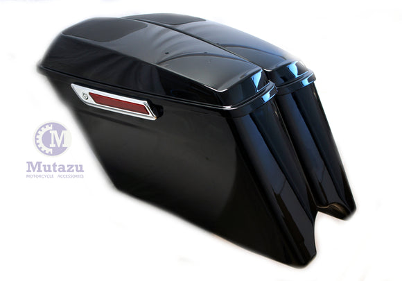 Vivid Black CVO Extended Stretched Bag w/ 6x9 Speaker Lids for 2014 UP Harley Touring