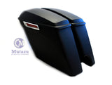 Matte Black 2 in 1 Cut Extended Stretched Saddlebags for 2014-up Harley Touring