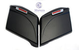 Matte Black 2 in 1 Cut Extended Stretched Saddlebags for 2014-up Harley Touring