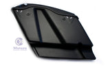 Matte Black 2 in 1 Cut Extended Stretched Saddlebags for 2014-up Harley Touring