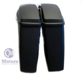 Matte Black No cut Out Extended Stretched Saddlebags for 14-up Harley Touring