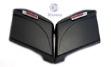 Matte Black No cut Out Extended Stretched Saddlebags for 14-up Harley Touring