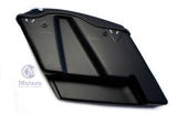 Matte Black No cut Out Extended Stretched Saddlebags for 14-up Harley Touring