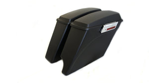 Matte Black 2 in 1 Complete 4.5" Extended Stretched Saddlebags for 93-13 Harley