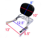 Chrome Sissy Bar Backrest & Luggage Rack for 01-08 Honda Spirit 750 VT750 DC
