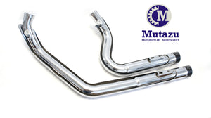 Mutazu Chrome Cannon 2.5" Dual Exhaust System Mufflers for Harley Sportster 2004-2013