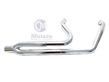 Mutazu Chrome Cannon 4" 2 into 1 Muffler Exhaust Set for 95-2016 Harley Touring