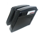 Mutazu Black No Cutout Extended Stretched Saddlebags for 94-2013 Harley Tourings