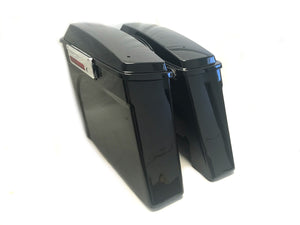 Mutazu Black No Cutout Extended Stretched Saddlebags for 94-2013 Harley Tourings