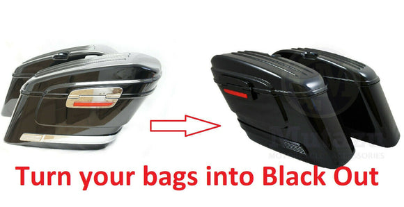 Black Out Blackout kit for Mutazu HL hard Saddlebags, Hinges and molding Trims