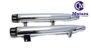 MUTAZU 3" Roaring Chrome IM-03-CB Slip-On Mufflers Exhaust for Indian Scout 2015-2018