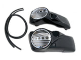 Mutazu 8" Speaker Lids w/ Tweeter port Chrome Grills for 94-13 Harley Touring