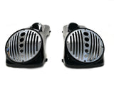 Mutazu 8" Speaker Lids w/ Tweeter port Chrome Grills for 94-13 Harley Touring