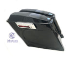 Black Pearl Extended Stretched Saddlebags with 6x9 speaker lids for HD Touring
