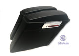 No Cut Out Matte Black Extended Stretched Saddlebags for 94-2013 Harley Tourings