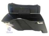 No Cut Out Matte Black Extended Stretched Saddlebags for 94-2013 Harley Tourings