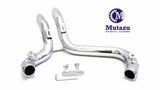 Mutazu Chrome 2" Drag LAF Pipes Exhaust Mufflers for Harley Touring Dyna Softail Sportster