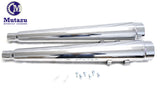 Mutazu MF-26-C 4" Inner Fluted Cut Megaphone Slip-On Mufflers for 1995-2016 Harley Touring