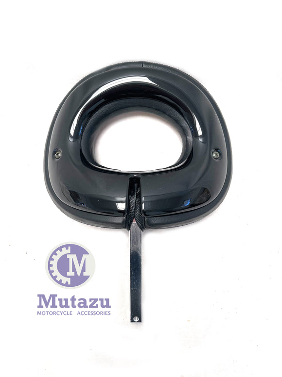 Mutazu Oval Vivid Black Driver Rider Passenger Backrest for Corbin Seat