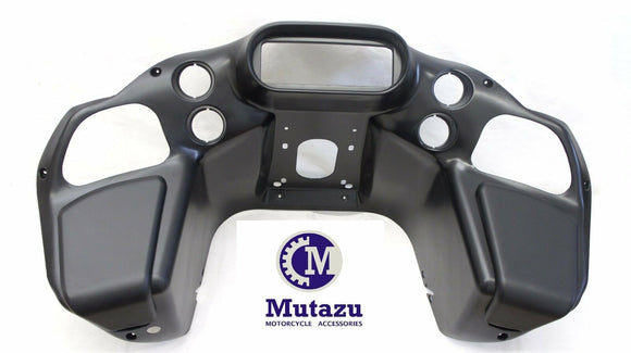 Mutazu Inner Matte Black Front Fairing w/ glove for Harley Road Glide 1998-2013