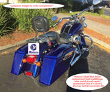 Mutazu Complete Fat Ass Wide Cobalt Blue Hard Saddlebag Fits Harley Touring Road