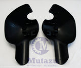 Mutazu Vivid Black Replacement Lower Vented Leg Fairing Caps for 1994-2013 Harley Touring Models