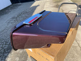 Black Cherry 4" Stretched Extended Saddlebags w/ 6x9 speaker lids for HD Touring