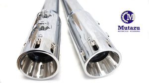 Competition 4" Chrome MF-20B-CC megaphone Slip-On Mufflers Exhaust for 1995-2016 Harley Touring