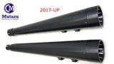 MUTAZU MF-26N-BB Fluted cut Black Megaphone Slip-On Mufflers Exhaust 17-up Harley Touring