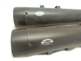 MUTAZU MF-30N-BB Black Megaphone Slip-On Mufflers Exhaust 17-up Harley Tourings