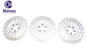 3 PC Mutazu Super Spoke 11.8" 2 Front 1 Rear Brake rotors disc for Harley 08-13