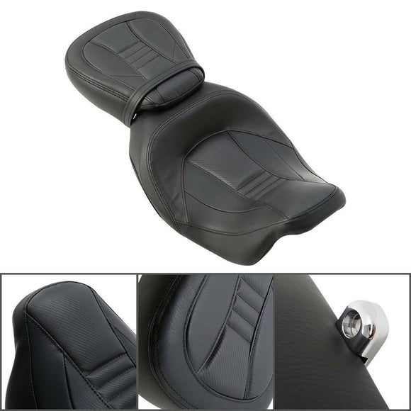 Black CVO Style Driver & Passenger Pillion Seat for Harley Touring FLHR FLHX FLTRX FLHTK 2009-2021 Models