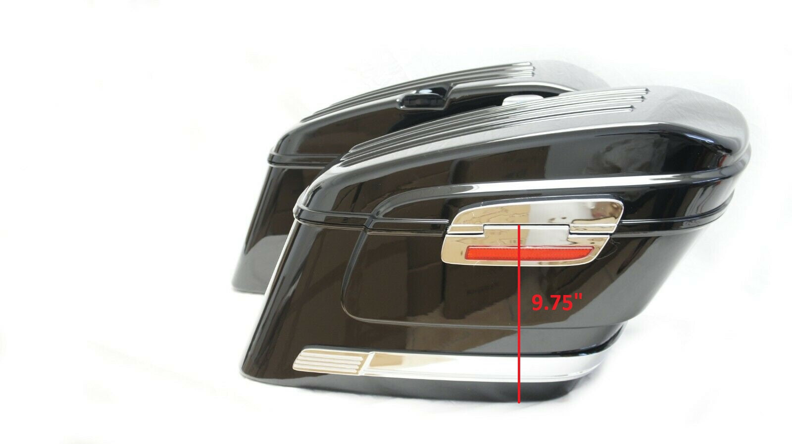 Mutazu Improved Design Chrome Top Rails For HL Universal Saddlebags (Pair)