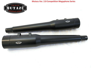 MUTAZU 4" Competition 2.0 Megaphone Slip-On Mufflers Exhaust for 95-16 Harley